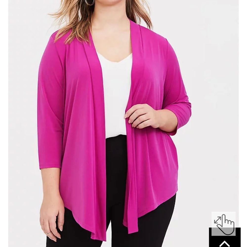TORRID Fuchsia Open-Front Draped Cardigan 2X
